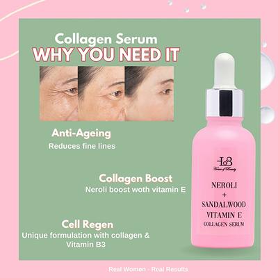 House of Beauty Collagen Serum-All Skin Types Reduces Wrinkles & Fine Lines with Vit-E 30ml - Face Oils