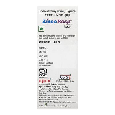 ZINCORESP Syrup 150ml - Supplements-Vam