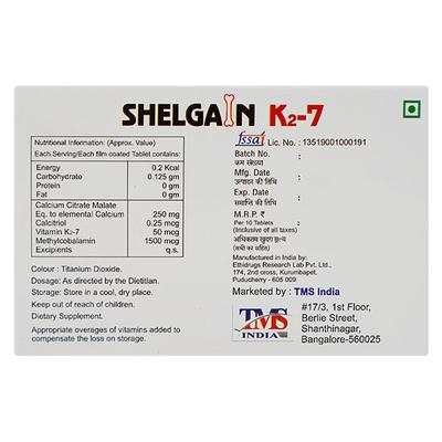 SHELGAIN K2 7 Tablet 10's - Supplements-Vam