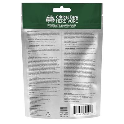 Oxbow Critical Care Herbivore Pet Supplement - Apple & Banana Flavor 141 g - Feed Supplement