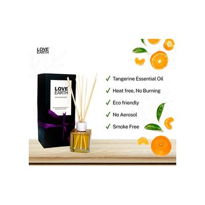 Love Earth Premium Mandarin Reed Diffuser Toxin Free Long Lasting Fragrance 30 ml - Diffuser