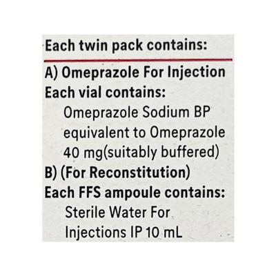 Omez 40mg Injection 1's - Ulcer/Reflux/Flatulence-Aaa