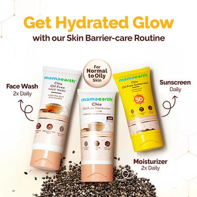 Mamaearth Chia Oil-Free Sunscreen with Chia Seed & Ceramides SPF50 PA++++ 50 g - Face Sunscreen