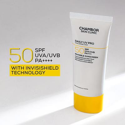 Chambor Skin Clinic Daily UV Pro Invisible Sunscreen SPF 50 PA++++, Hydrating, No White Cast 50 ml - Body Sunscreen