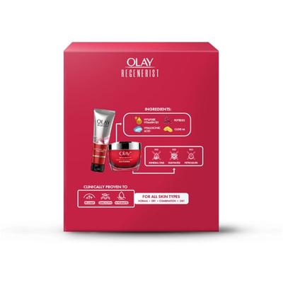 Olay Regenerist Microsculpting Day Moisturiser (non SPF) 50g with Cleanser 100g 2's - Face Moisturizers