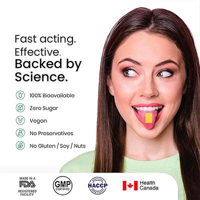 Wellbeing Nutrition Melts Vegan Vitamin B12 Folate, Brahmi, For Brain, Heart and Nervous System Support (30 Strips) - Multi-Vitamins