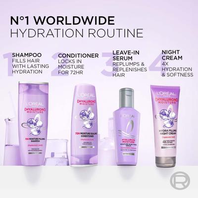 L'Oreal Paris Hyaluron Moisture Hair Serum With Hyaluronic Acid For Bouncy,Frizz-Free Hair 40 ml - Hair Serums