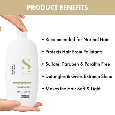 Alfaparf Milano Diamond Illuminating Conditioner - Splitend Repair, Straight, Wavy Hair 1000 ml - Conditioners