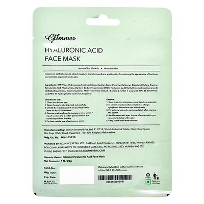 Glimmer Face Sheet Mask Hyaluronic Acid 1's - Sheet Masks