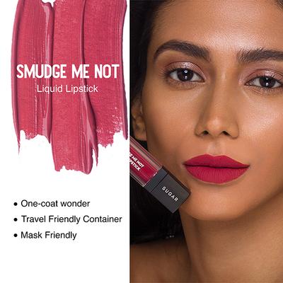 SUGAR Cosmetics Smudge Me Not Liquid Lipstick - 51 Fine Wine (Burgundy Red) 4.5 ml - Liquid Lipsticks
