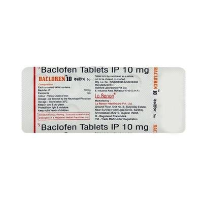Bacloren 10mg Tablet 10'S - Muscle Cramps/Spasticity-Mus