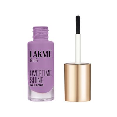 Lakme 9 To 5 Primer + Gloss Nail Color Lilac Link 6 Ml - Nail Polish