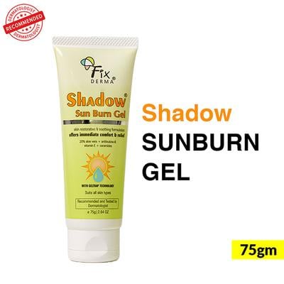 Fixderma Shadow Sun Burn Gel with 20% Aloe Vera Gel & Vitamin E Sunburn Cream for Face 75 gm - Face Packs