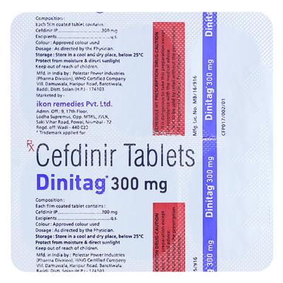 DINITAG 300 Tablet 6's - Bacterial Infections-Cep