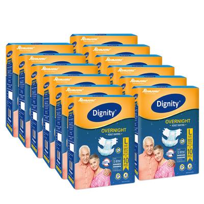 Dignity Overnight Adult Diapers-Large(Pack of 12) 120's - Adult Diapers & Pads