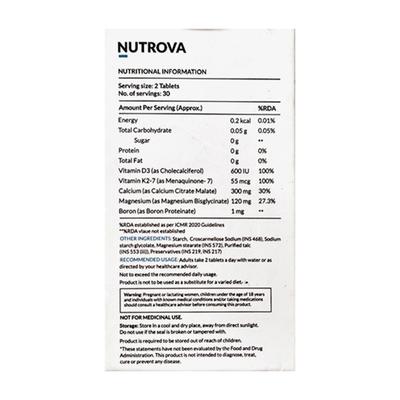 NUTROVA CALCIUM + MAGNESIUM VEG Tablet 60's - Supplements-Cal
