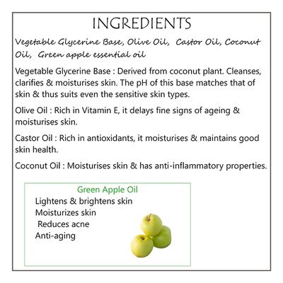 Fuschia Natural Handmade Soap - Green Apple 100 gm - Soaps