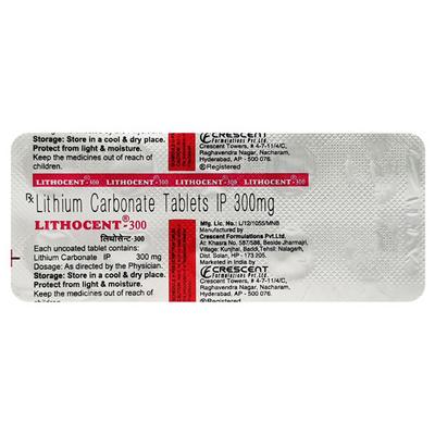 LITHOCENT 300 Tablet 10's - Depression-Ant
