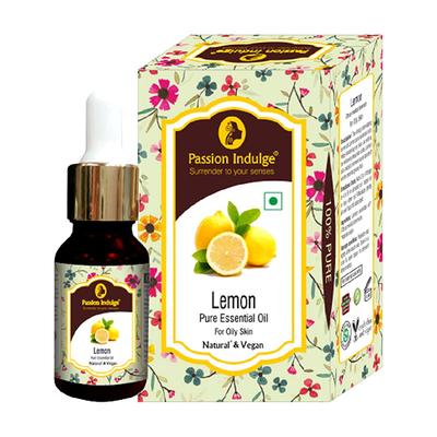 Passion Indulge Lemon Essential Oil for Acne, Pimple, Oily Skin, Dry Hair and Dandruff - 10ml - Essential Oils
