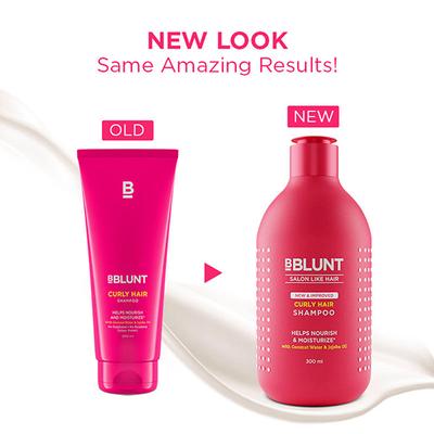 Bblunt Salon Like Curly Hair Shampoo Shine Tonic with Coconut Water And Jojoba Oil 300ml - Shampoos