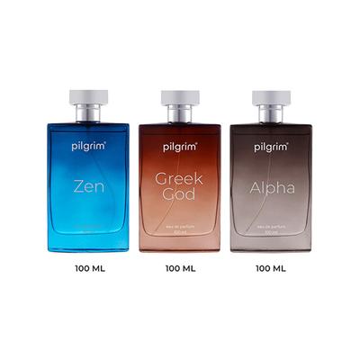 Pilgrim Alpha, Greek God and Zen Premium Perfume with Long-Lasting Fragrance EDP Combo for Men 100ml each 3's - Perfumes (Edt/Edp)