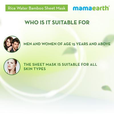 Mamaearth Bamboo Sheet Mask - Rice Water 1's - Masks & Peels