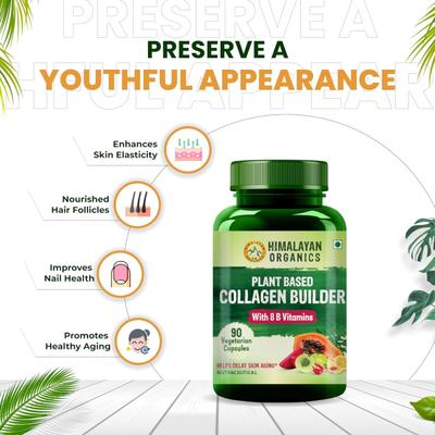 Himalayan Organics Plant Based Collagen Builder Vegetarian capsule 90's - Hair & Skin