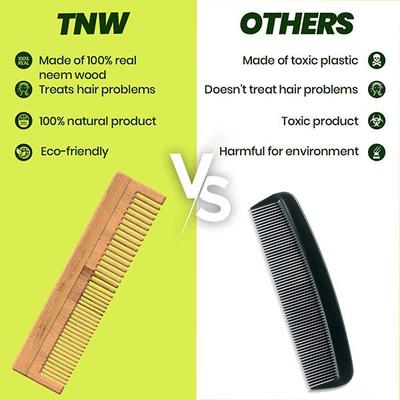 Tnw The Natural Wash Neem Wood Comb 50gm - Hair Combs