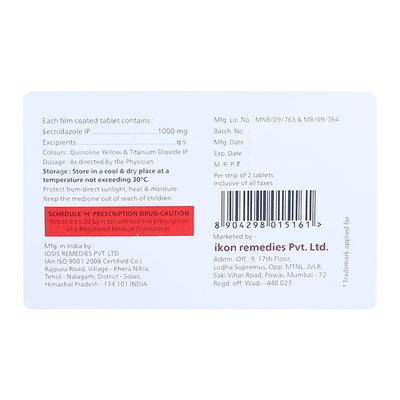 SECDAC 1000mg Tablet 2's - Amoebiasis-Ant