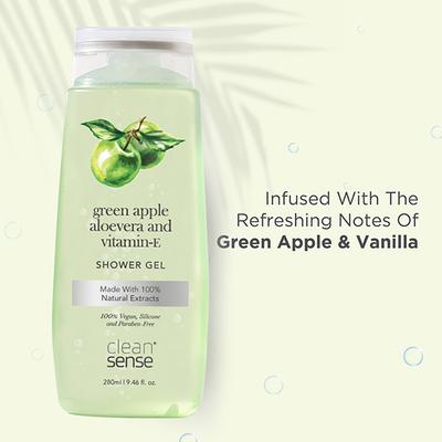 Cleansense Green Apple Shower Gel (Combo of 2) 560 gm - Shower Gels & Body Wash