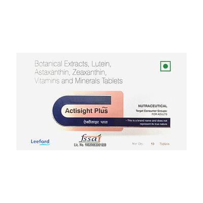 ACTISIGHT PLUS NUTRACEUTICAL FOR ADULTS Tablet 10's - Supplements-Vam