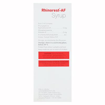 RHINOREST AF Syrup 60ml - Cough And Cold-Cou