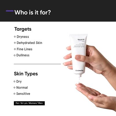 Minimalist Marula Oil 5% Face Moisturizer with Hyaluronic Acid & Vitamin F & E 50 gm - Face Washes
