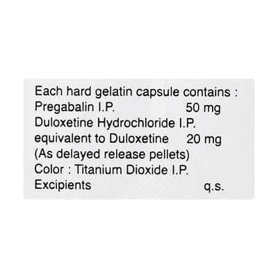 PREGEB D 50/20 Capsule 10's - Neuropathic Pain-Dru