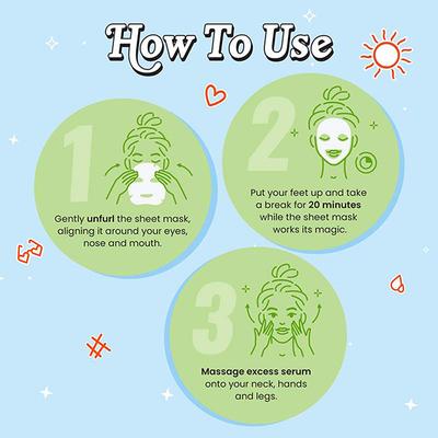 Myglamm Popxo Fresh Start Deep Moisturising Cucumber Sheet Mask Cools, Soothes & Hydrates Thirst Skin with Vitamin C, Niacinamide & Hyaluronic Acid 30gm - Sheet Masks