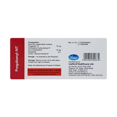 Pregabanyl NT Tablet 10'S - Neuropathic Pain-Dru
