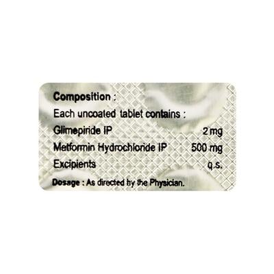 GLIMED MF 2mg Tablet 10's - Diabetes-Ant