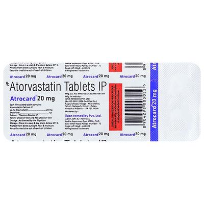 ATROCARD 20mg Tablet 10's - High Cholesterol-Dys