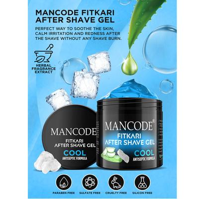 Mancode Fitkari After Shave Gel Cool Antiseptic Formula 100 gm - Shaving Gels