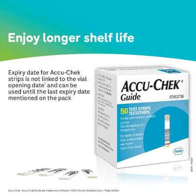 Accu-Chek Guide Glucometer Kit with Free 10 Strips - Blood Glucose Monitors/Strips