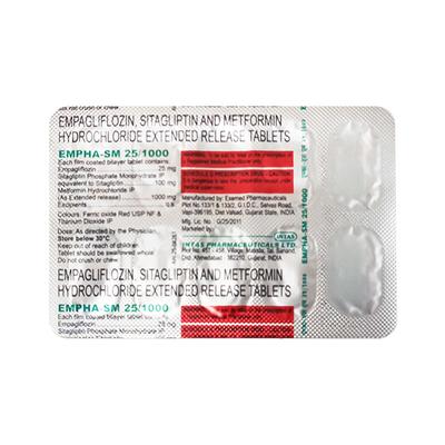 EMPHA SM 25/1000 Tablet 10's - Diabetes-Ant