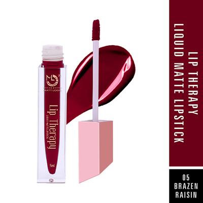 Matt Look Lip Therapy Non Transfer Long Lasting Liquid Matt Lipstick for Hydrated, Brazen-Raisin 5 ml - Liquid Lipsticks
