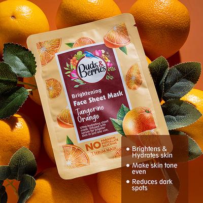 Buds & Berries Tangerine Orange Sheet Mask Pouch 25 gm - Sheet Masks