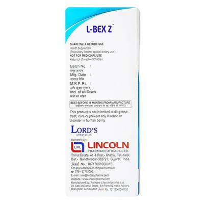 L Bex Z Syrup 100ml - Supplements-Vam