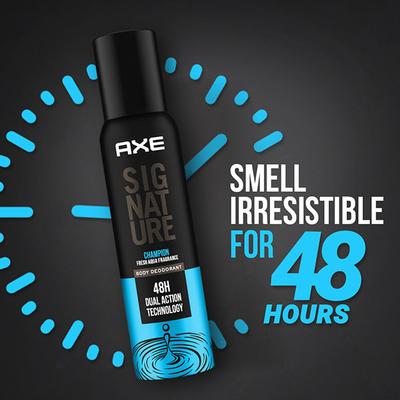 Axe Signature Champion Fresh Aqua Frgrance 72H Dual Action Technology Body Deodorant 154ml - Men Deodorants/Roll-Ons