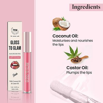 Tnw The Natural Wash Gloss To Glam Nourishing Lip Gloss-Slush, Clear, Pink 3 ml - Lip Glosses