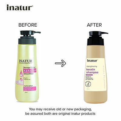 Inatur Keratin Damage Control Shampoo Organic Sulphate Free 350ml - Shampoos