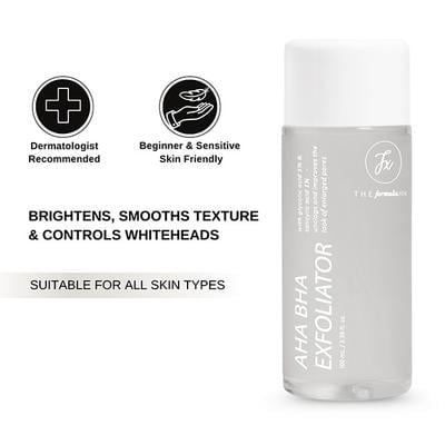 The Formularx 6% AHA BHA Exfoliator with 5% Glycolic and 1% Salicylic Acid for Whiteheads, & Rough Skin Texture 100 ml - Scrubs & Exfoliants