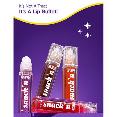 Swiss Beauty Craze Snack'n Nourishing Lip Oil, with Vitamin E and Hyaluronic Acid 4. Pumpkin Pie 4.5 ml - Lip Balms