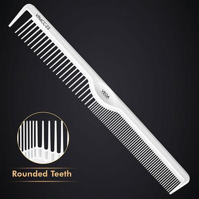 Vega Professional Dressing Comb (Carbon Anti-Static White Line Hair Comb) (VPMCC-23) 1's - Hair Combs